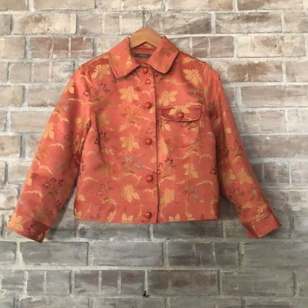 Liz Claiborne Floral Jacket with unique buttons